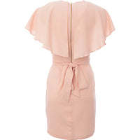 Closet London Women's Pink Ruffle Pleated Mini Dress