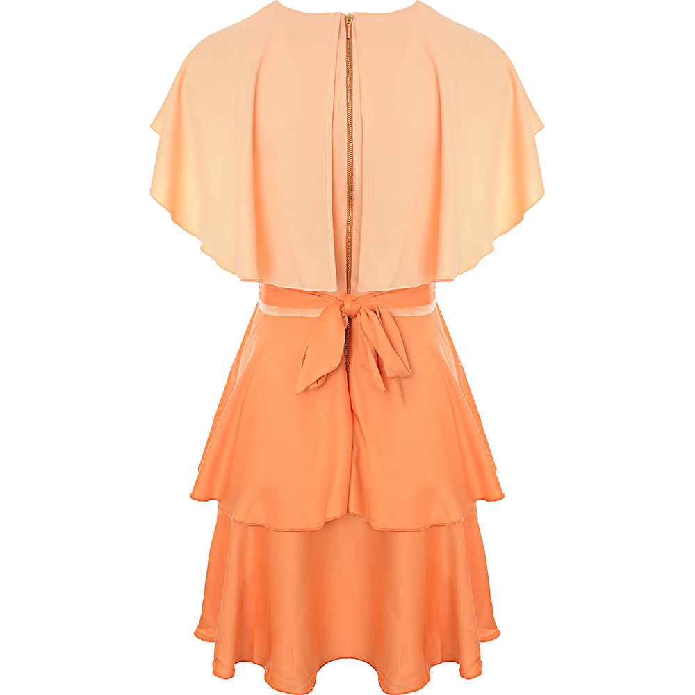 Closet London Women's Wrap Ruffle Mini Dress in Orange