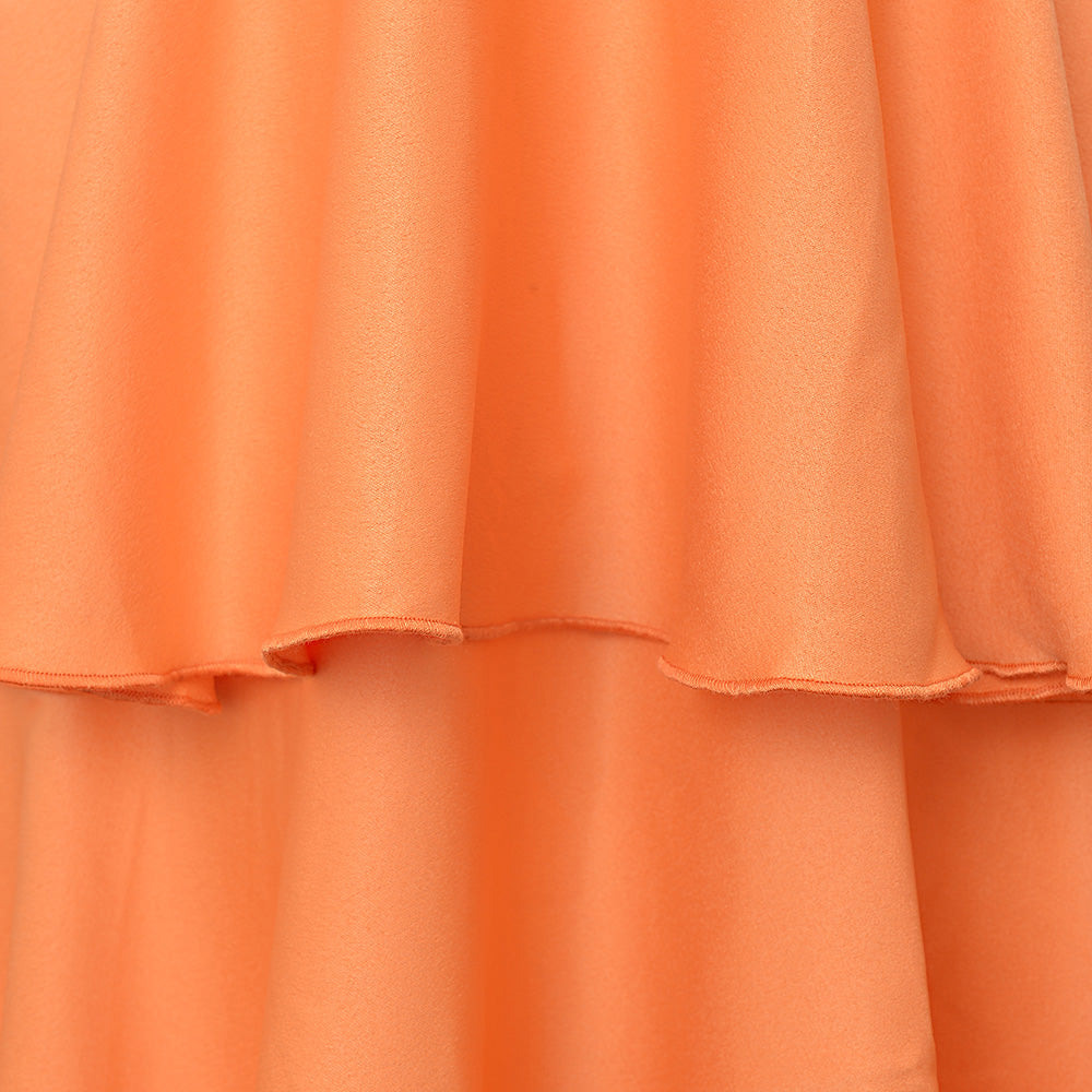 Closet London Women's Wrap Ruffle Mini Dress in Orange