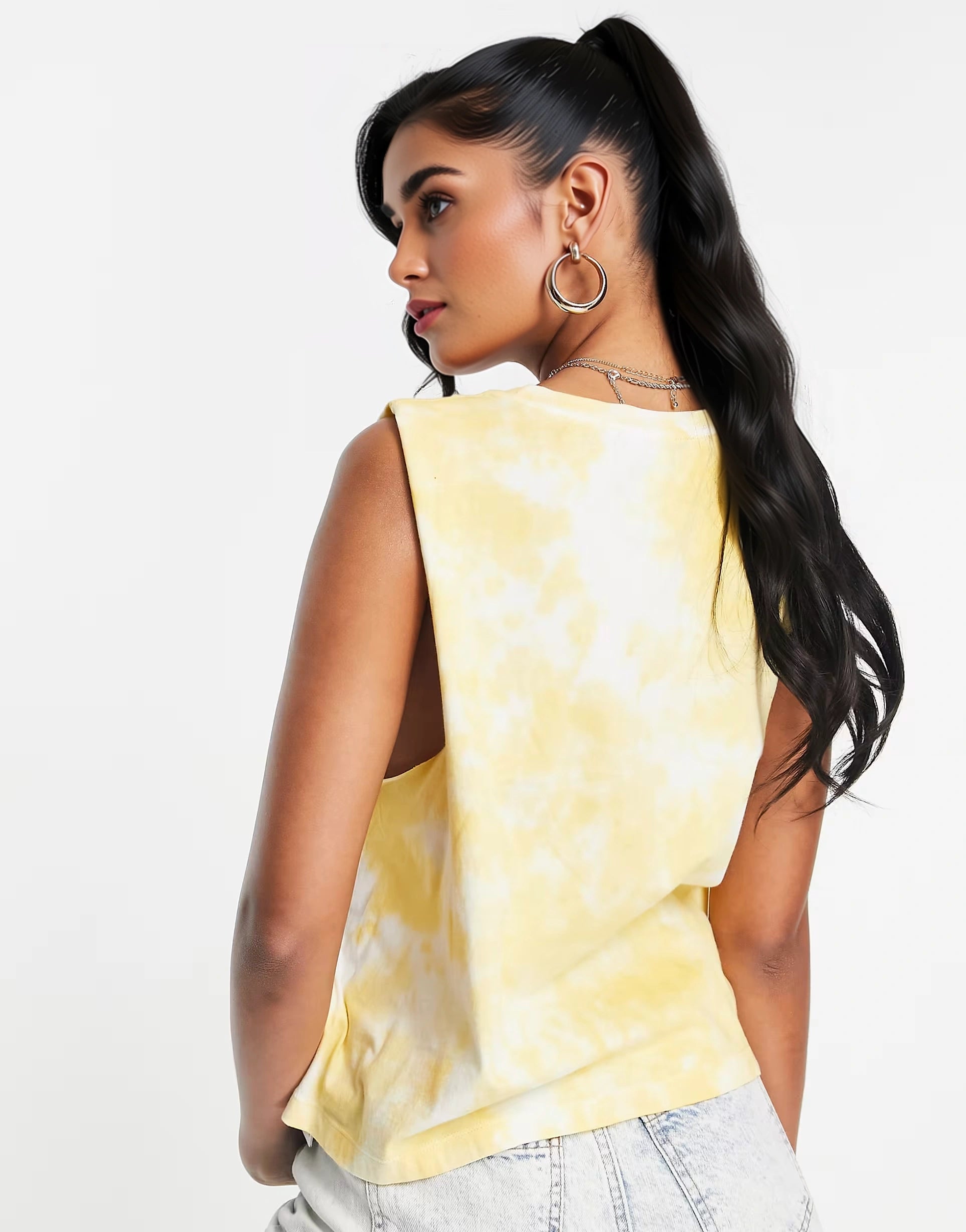Element Womens Skateman Vest in Yellow Tie-Dye In Gold