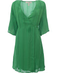 Liquorish Womens Wrap Mini Dress in Green