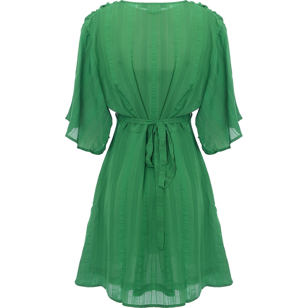 Liquorish Womens Wrap Mini Dress in Green