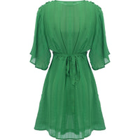 Liquorish Womens Wrap Mini Dress in Green