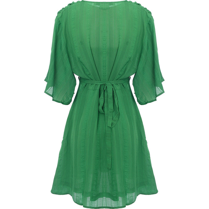 Liquorish Womens Wrap Mini Dress in Green