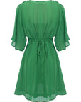 Liquorish Womens Wrap Mini Dress in Green