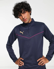 Mens Puma Rise Football Top in Navy And Pink