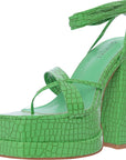 Simmi London Womens Green Platform Heeled Sandals