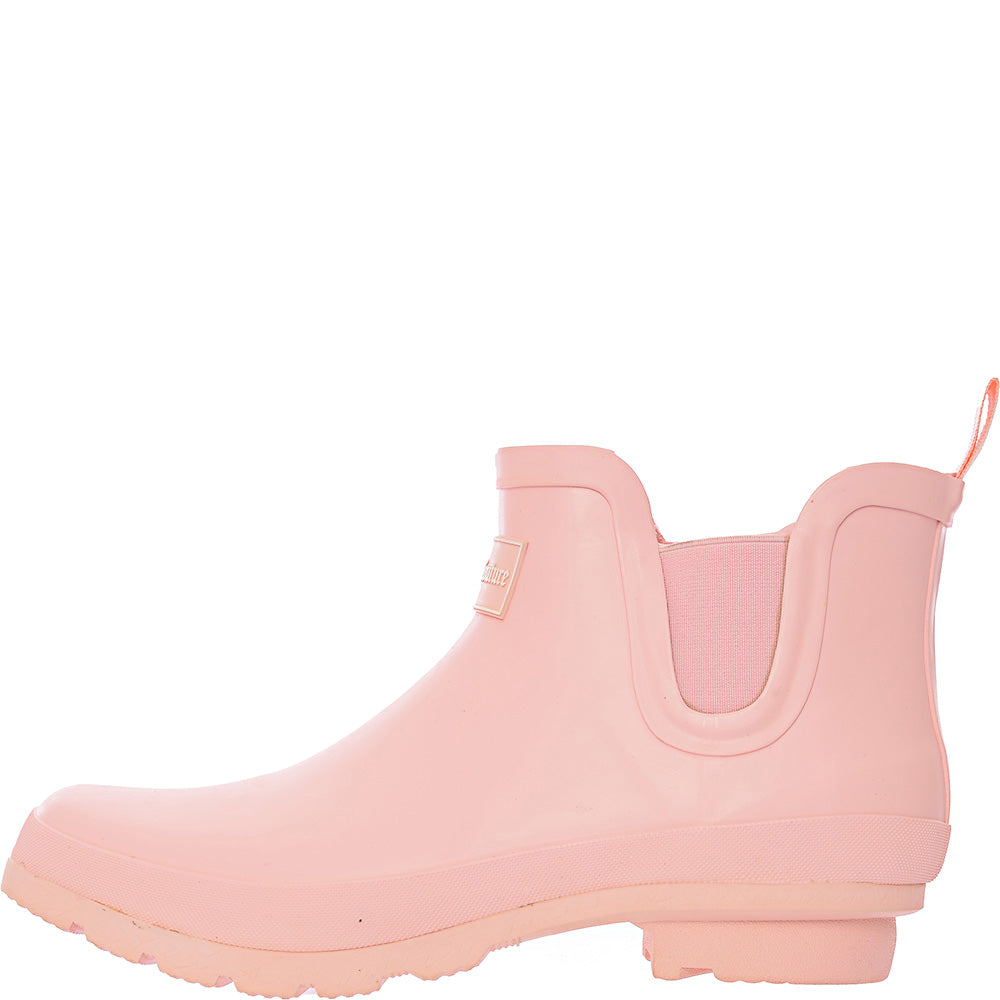 Juicy Couture Womens Short Wellington Boots with Rubber Patch Logo in Pink