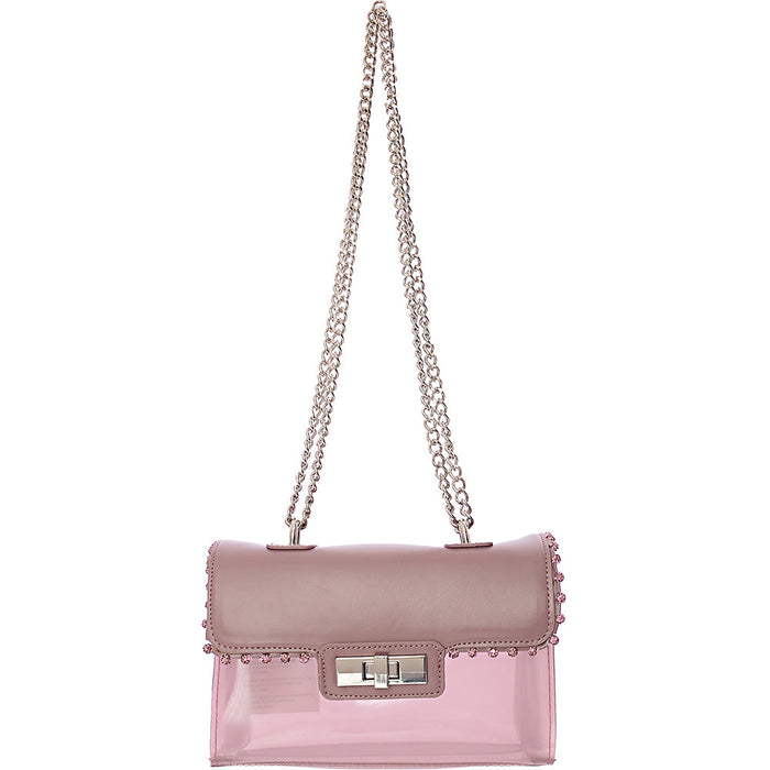 Steve Madden Womens Pink Diamante Trim Crossbody Bag