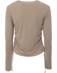 French Connection Women's Camel Zigi Knitted Top with Tie Sides