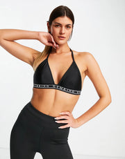 Gym King Womens Tape Swim Bikini Top In Black