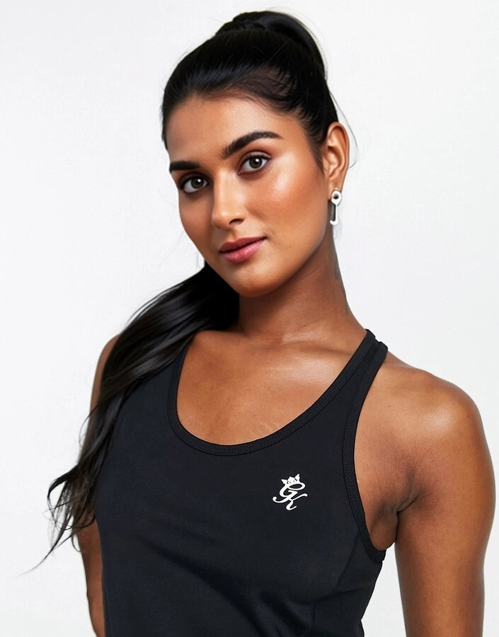 Gym King Womens Fitted Sports Vest In Black
