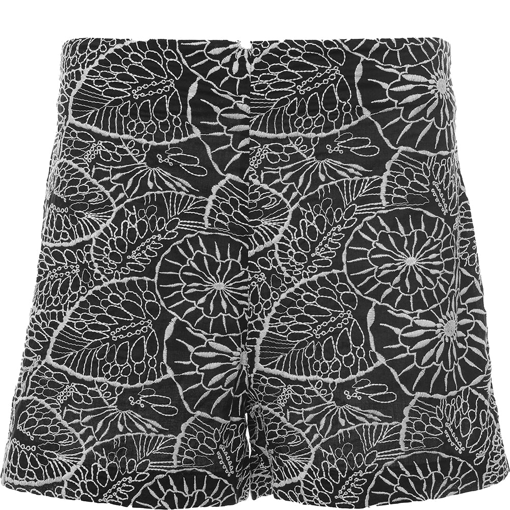 Mango Women's Black Floral Print Shorts