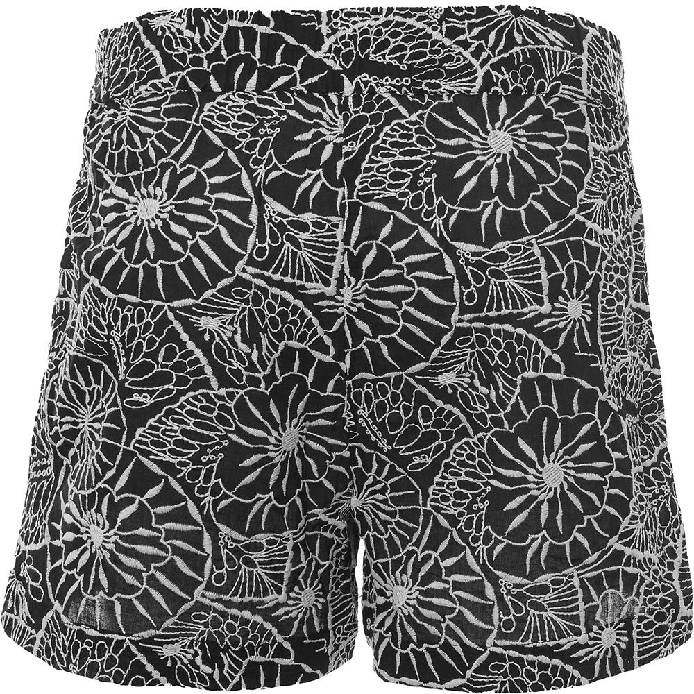 Mango Women's Black Floral Print Shorts