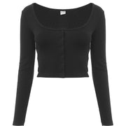 Puma Womens Black Classics Ribbed Long Sleeve Top