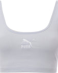 Puma Women's Light Blue Classics Ribbed Bralette