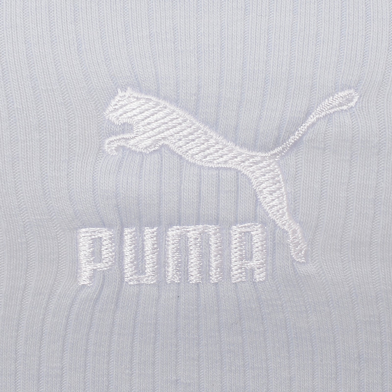 Puma Women's Light Blue Classics Ribbed Bralette