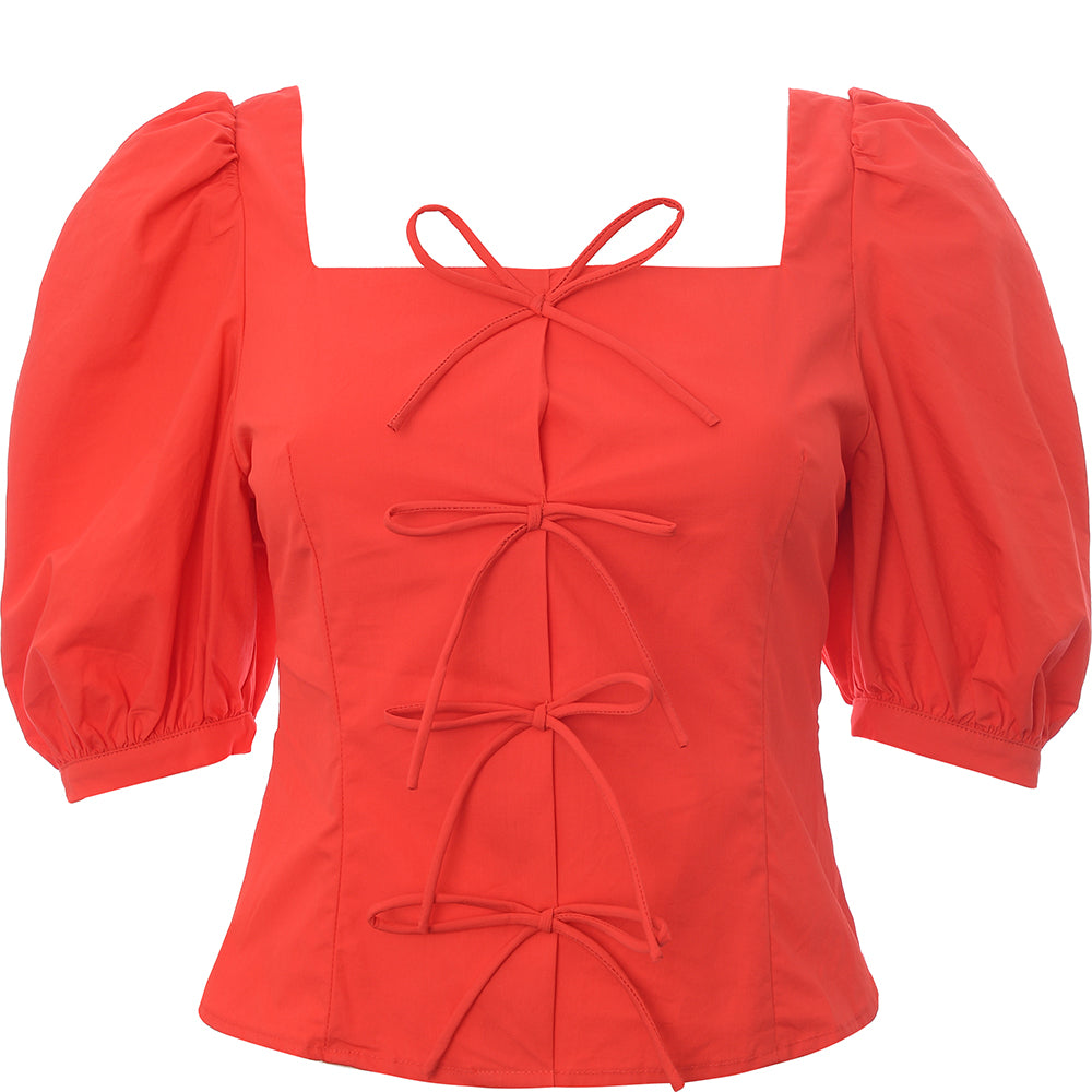 Urban Revivo Women's Red Square Neck Blouse