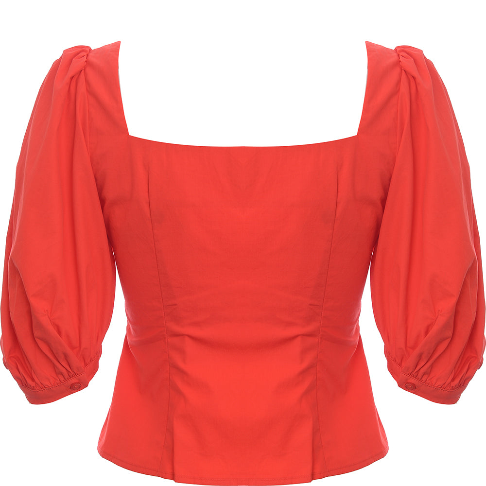 Urban Revivo Women's Red Square Neck Blouse