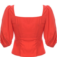 Urban Revivo Women's Red Square Neck Blouse