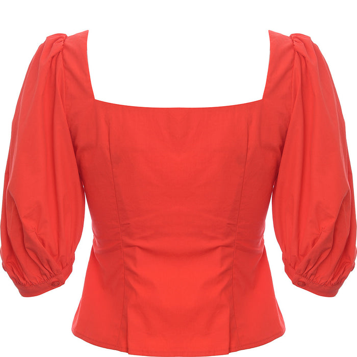 Urban Revivo Women's Red Square Neck Blouse