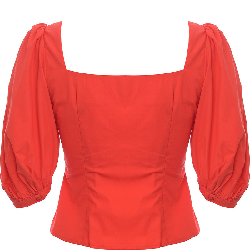 Urban Revivo Women's Red Square Neck Blouse