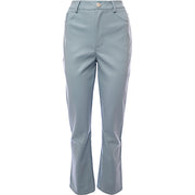 Mennace Women's Blue PU Straight Leg Trousers