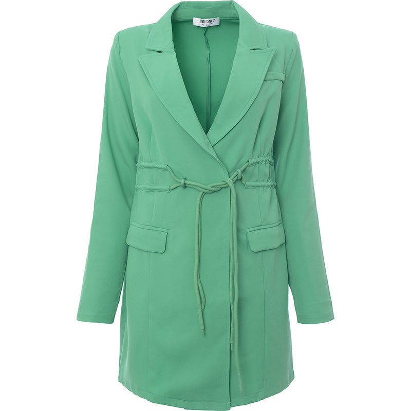 Saint Genies Women's Green Tie Front Blazer