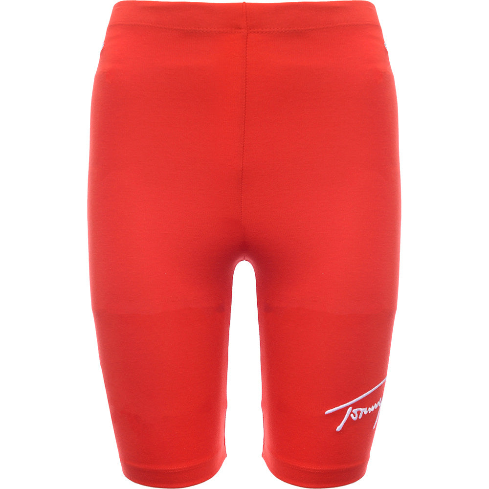 Tommy Jeans Women&#39;s Red Co-ord Signature Logo Legging Shorts