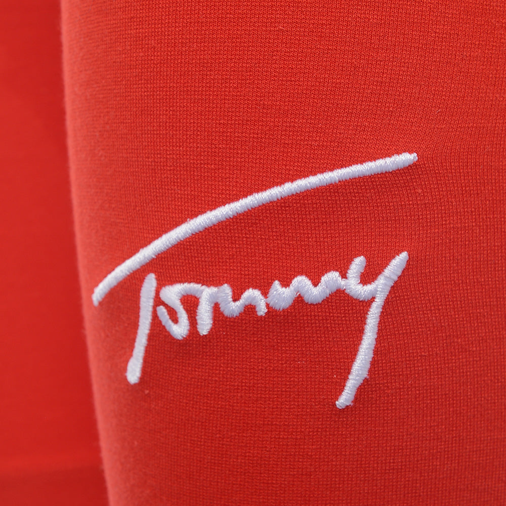 Tommy Jeans Women&#39;s Red Co-ord Signature Logo Legging Shorts