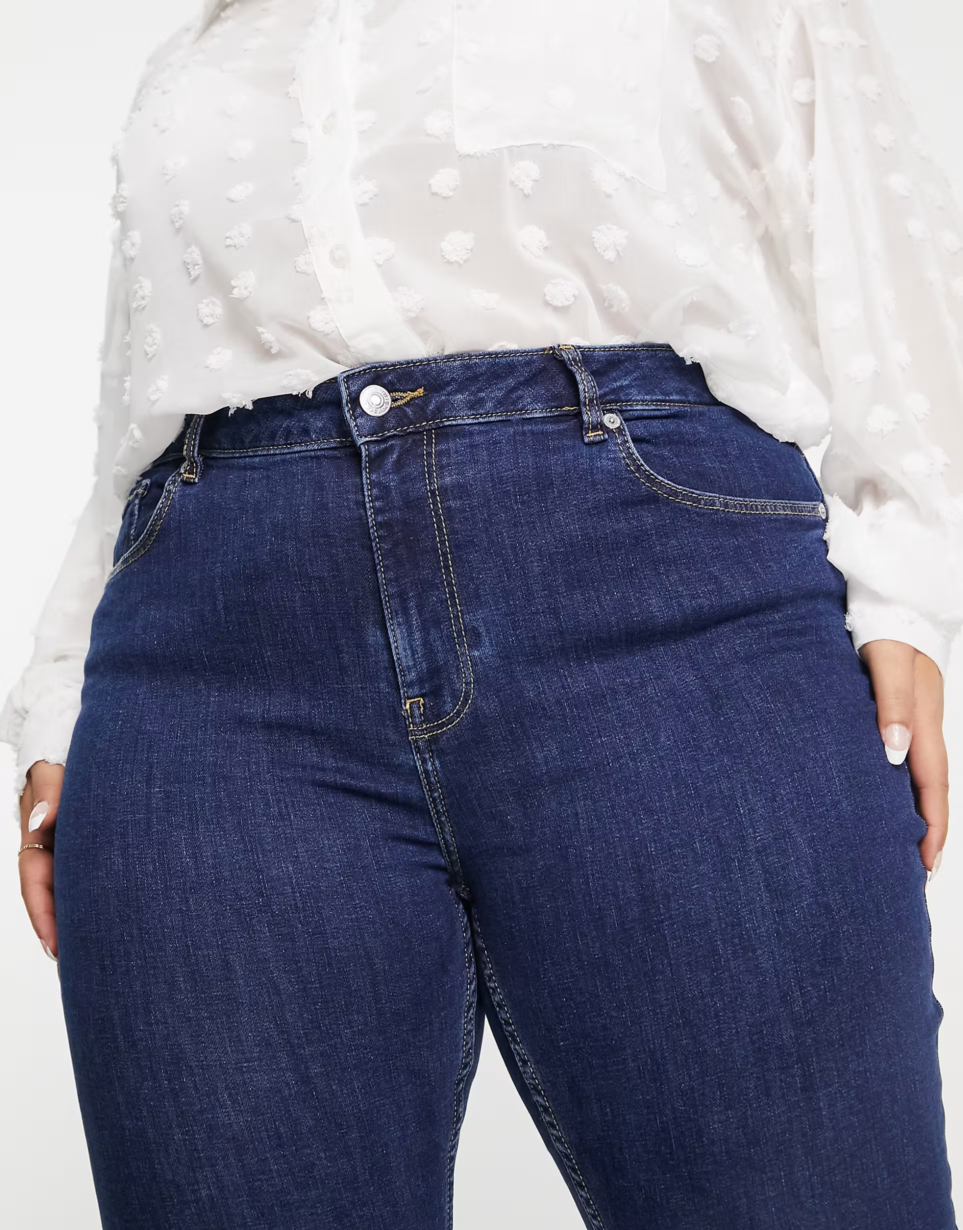 Mango Womens Flare Leg Jeans In Blue