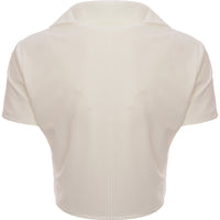 Glamorous Women's White Button Front Crop Top