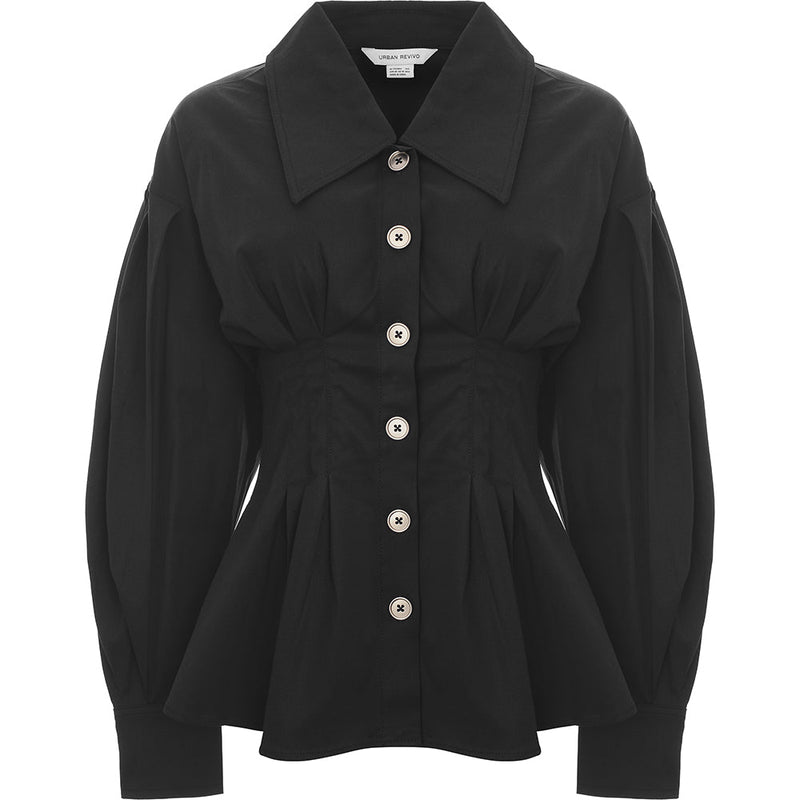 Urban Revivo Women's Black Cinched Waisted Jacket