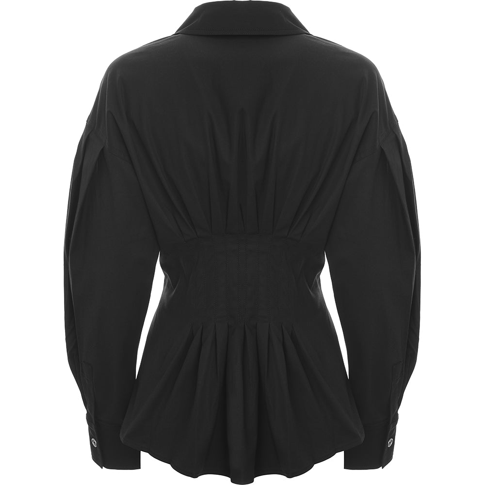 Urban Revivo Women's Black Cinched Waisted Jacket