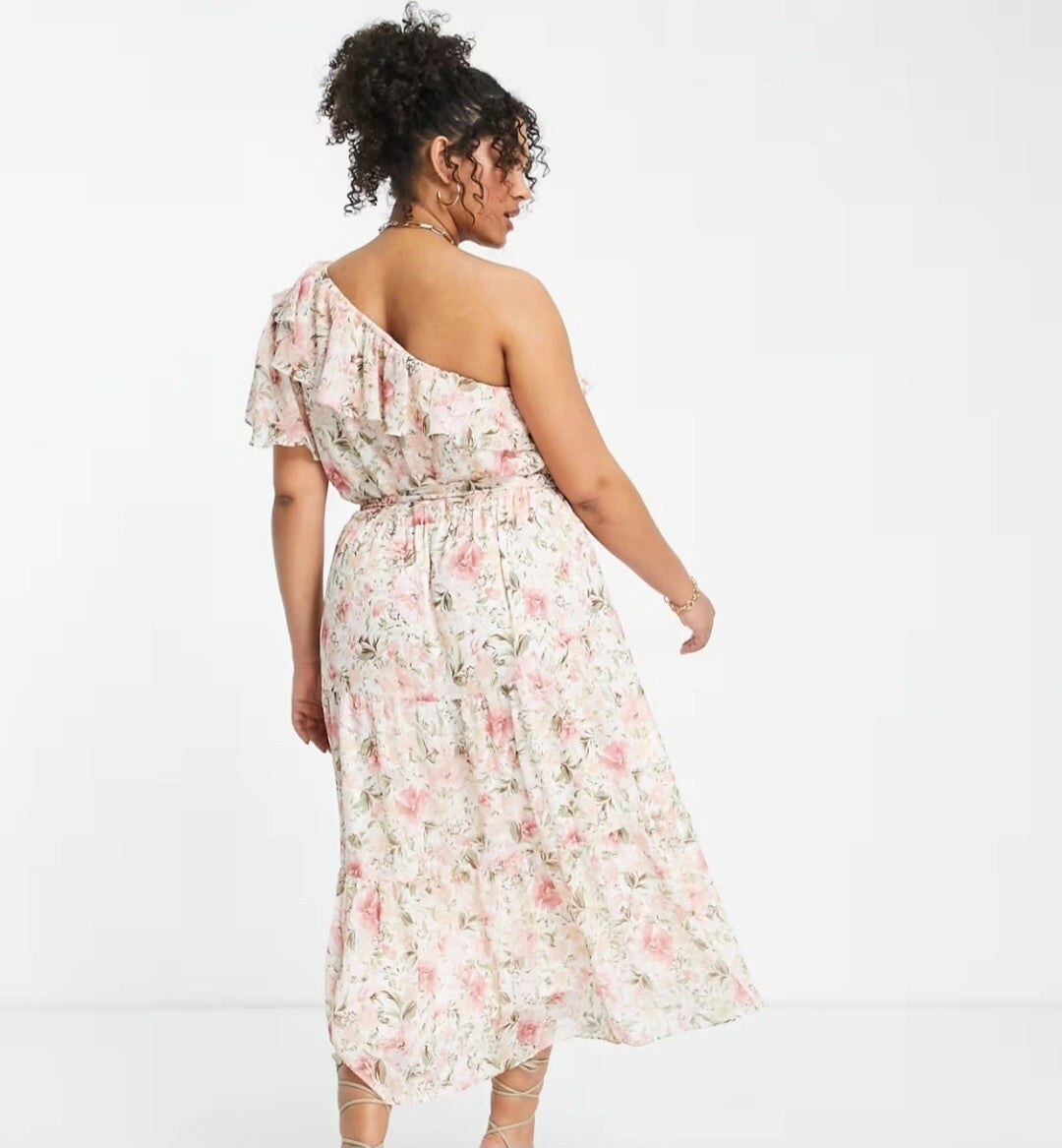 Forever New Womens Curve Tie Waist One Shoulder In Pink