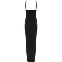 Public Desire Women's Black Double Layer Slinky Halterneck Maxi Dress