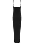 Public Desire Women's Black Double Layer Slinky Halterneck Maxi Dress