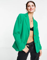 Envii Womens Oversized Blazer in Bold Green Co-Ord In Green