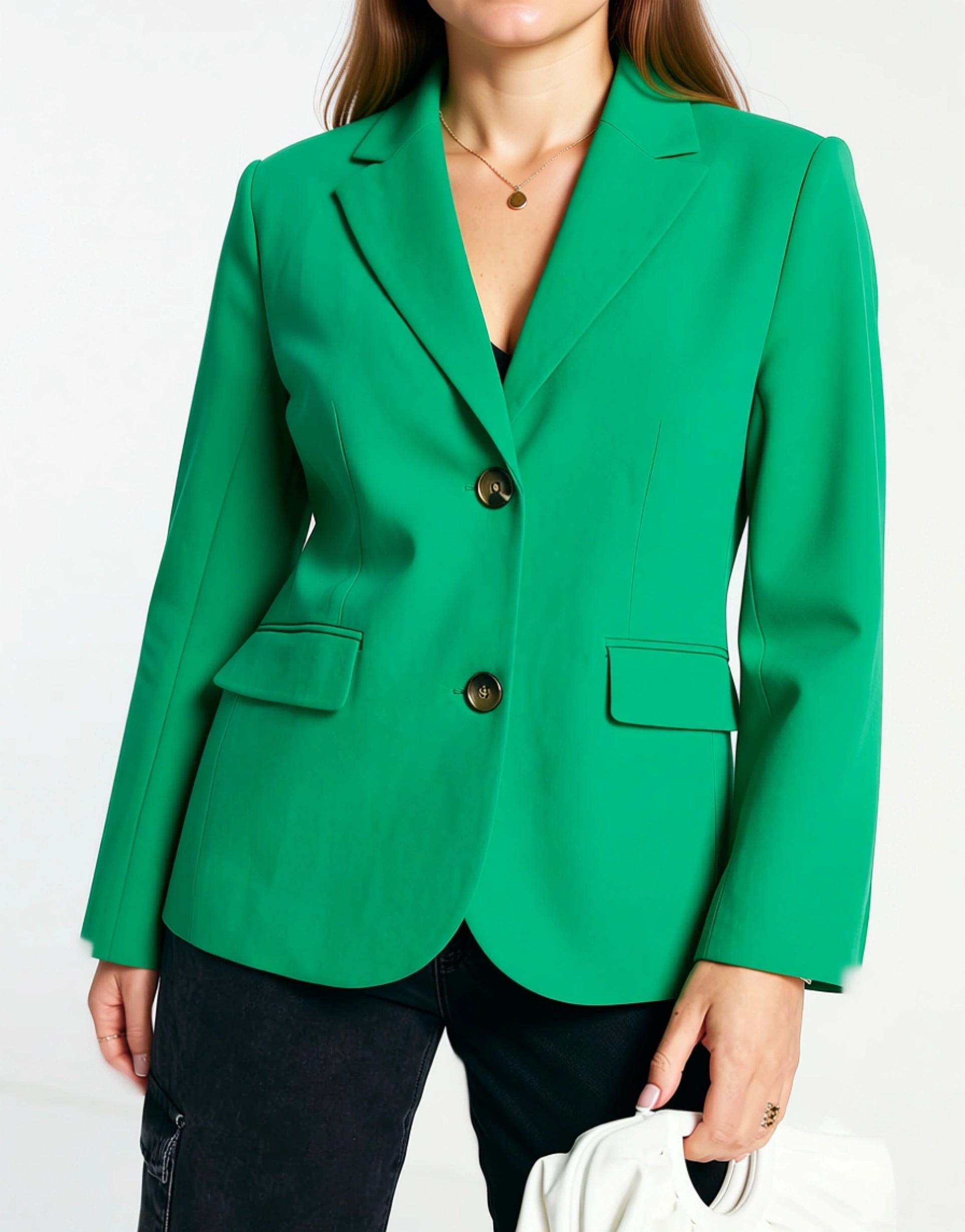 Envii Womens Oversized Blazer in Bold Green Co-Ord In Green