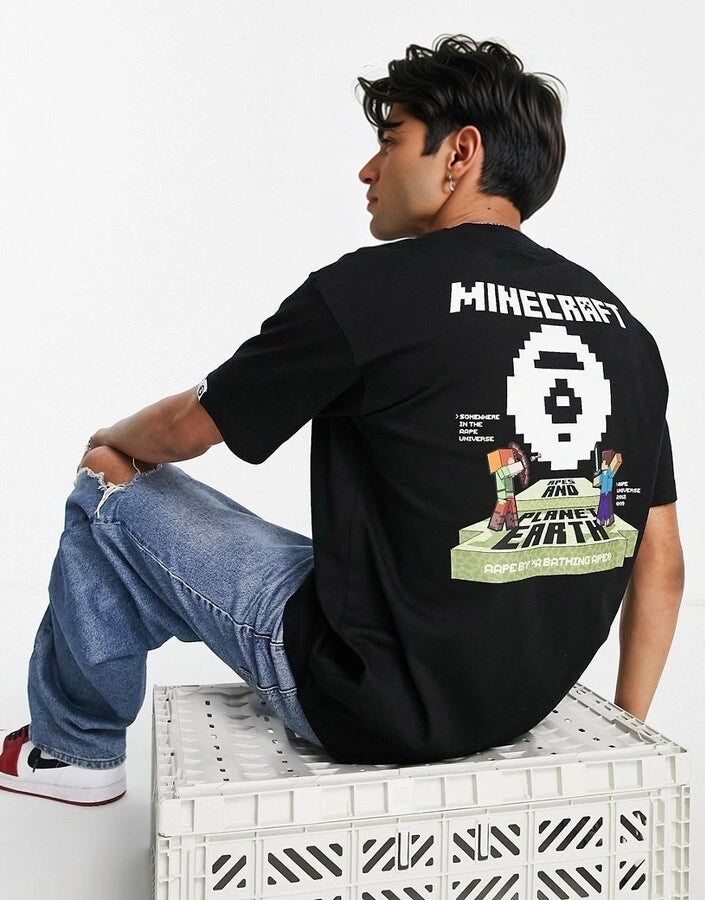 Aape By A Bathing Ape Mens Target Back Print T-Shirt In Black