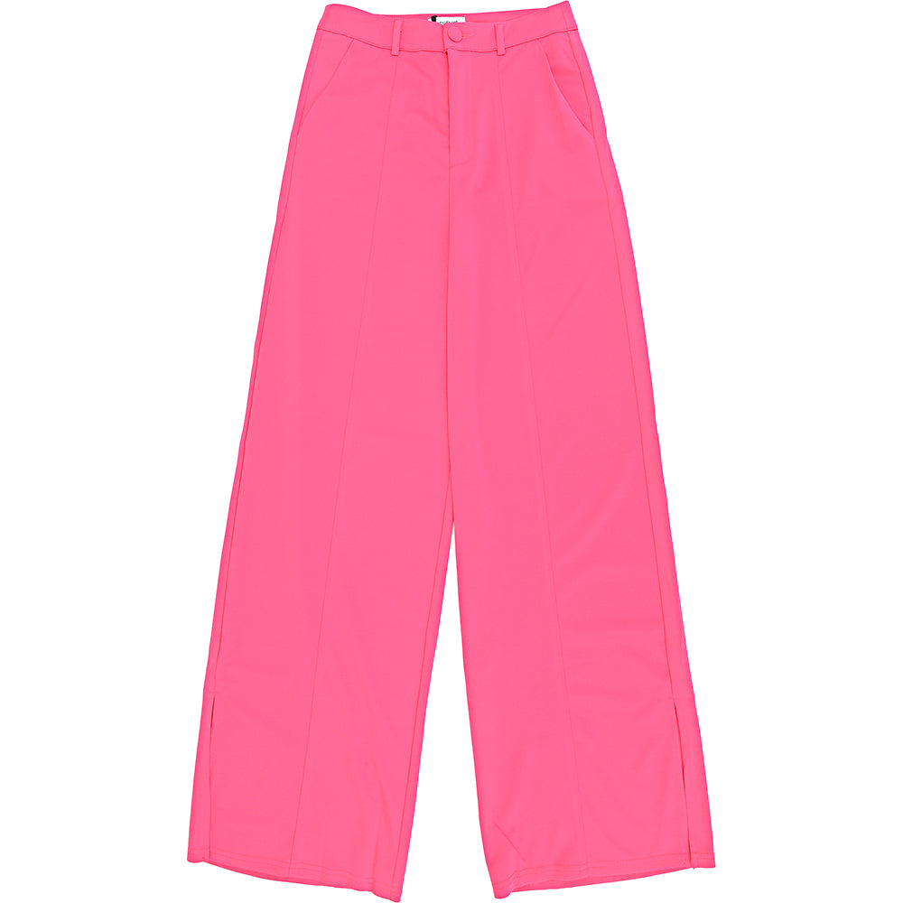 Extro & Vert Womens Pink Wide-Leg Trousers with Leg Split