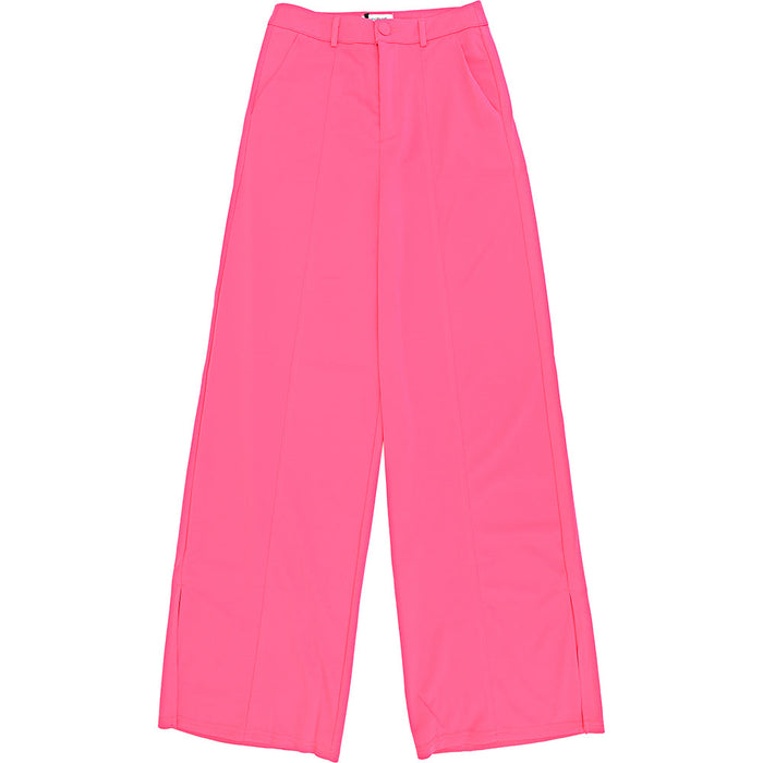 Extro & Vert Womens Pink Wide-Leg Trousers with Leg Split