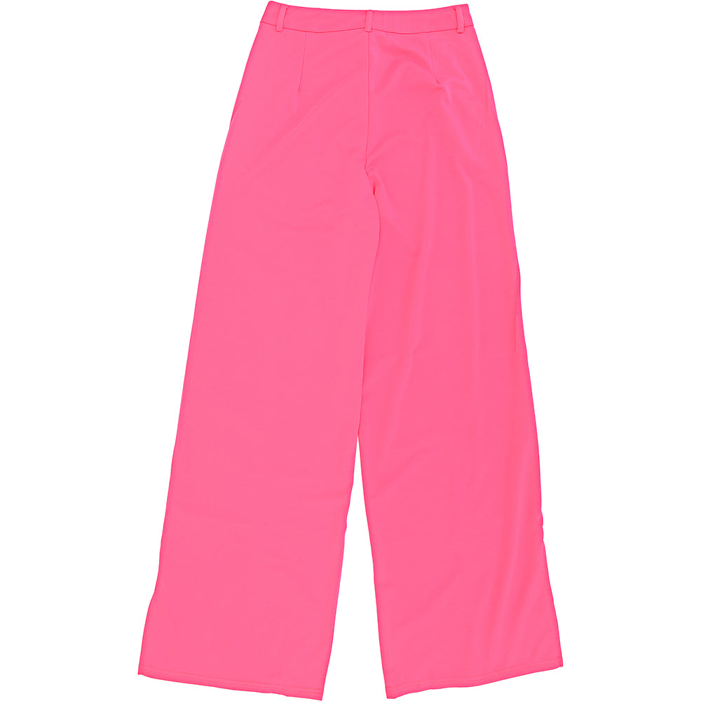 Extro & Vert Womens Pink Wide-Leg Trousers with Leg Split