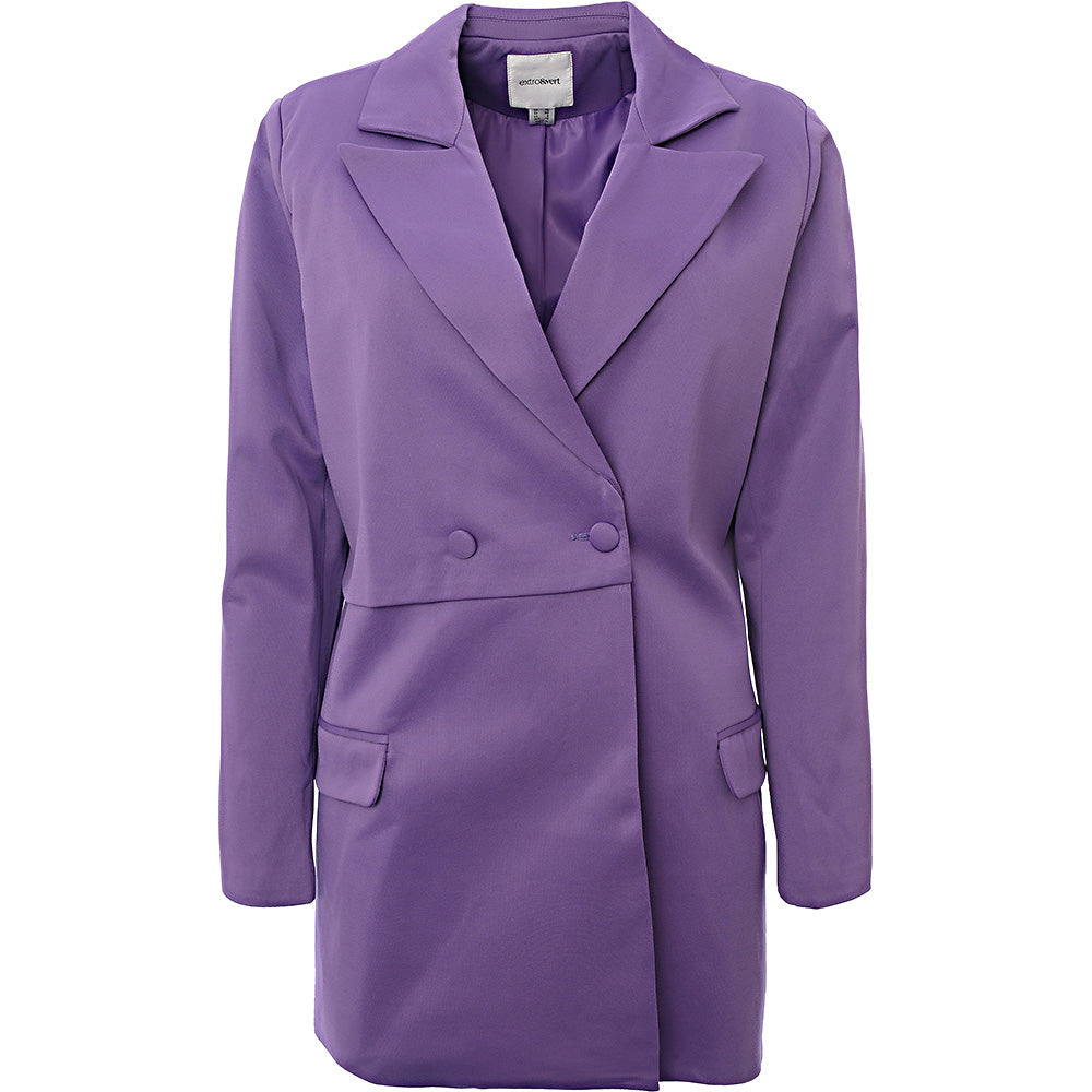 Extro & Vert Womens Oversized Blazer with Panel in Purple