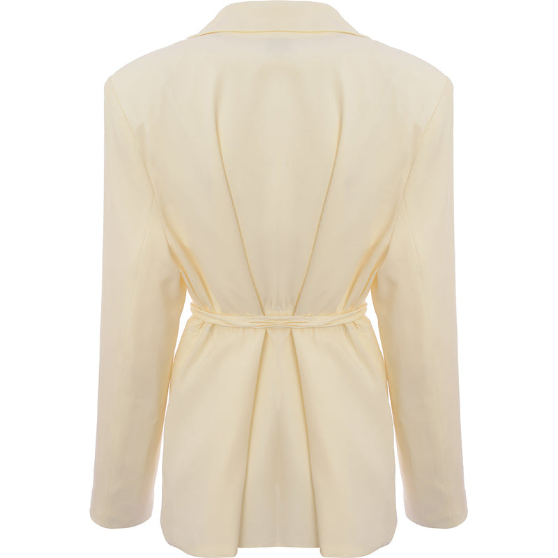 Extro & Vert Women's Off White Tie Waist Blazer