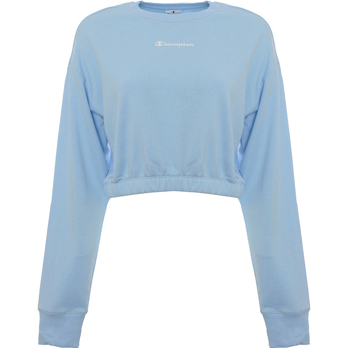 Champion Women's Blue Cropped Sweatshirt With Logo