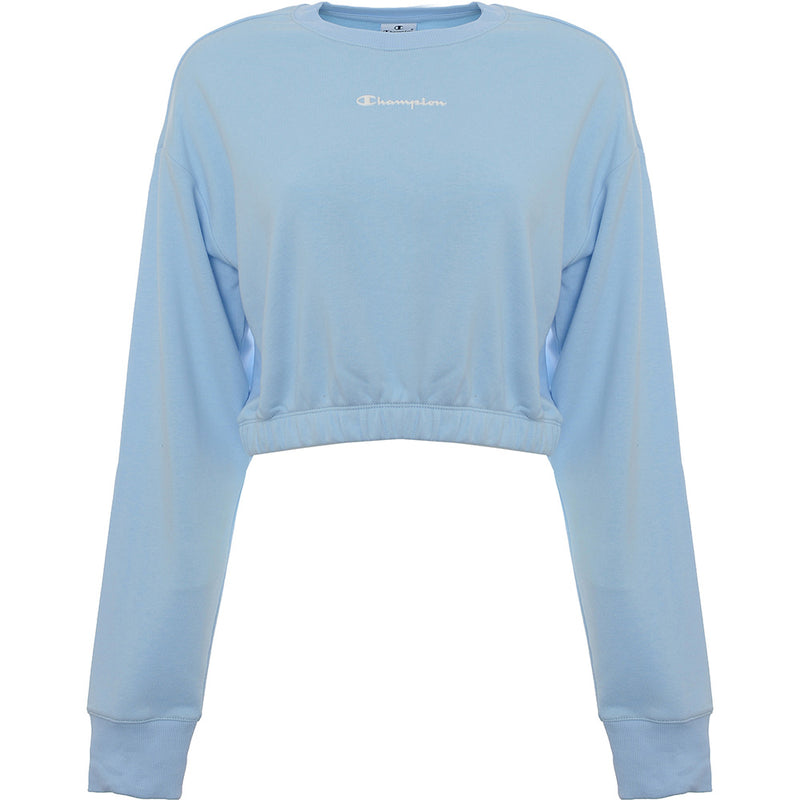 Champion Women's Blue Cropped Sweatshirt With Logo