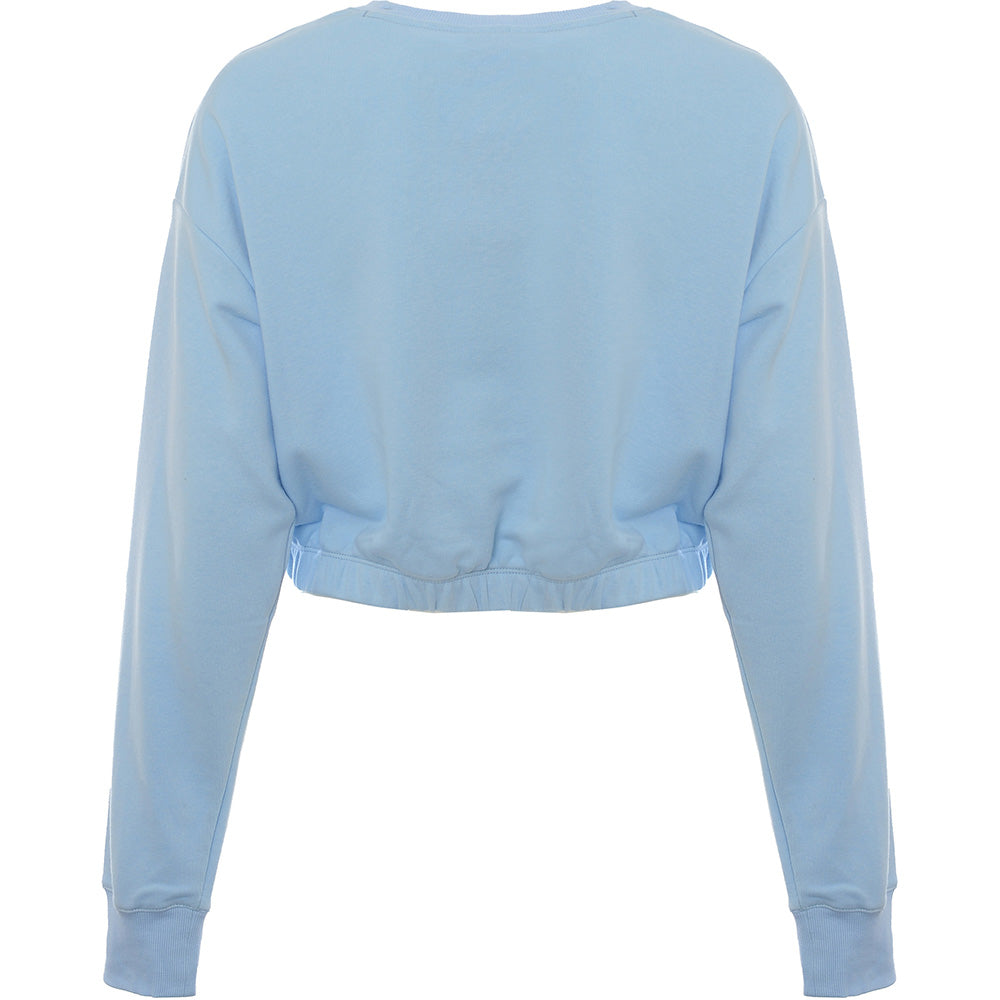 Champion Women's Blue Cropped Sweatshirt With Logo