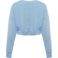 Champion Women's Blue Cropped Sweatshirt With Logo