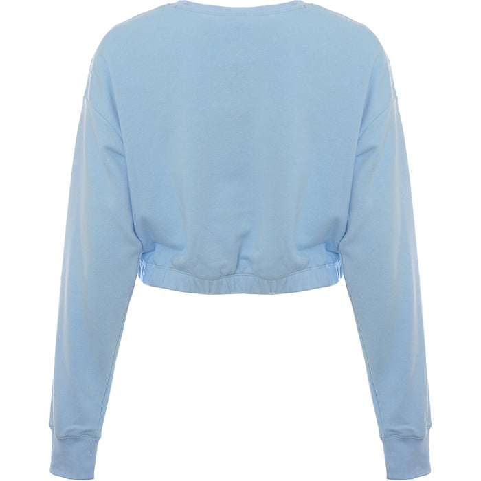 Champion Women's Blue Cropped Sweatshirt With Logo